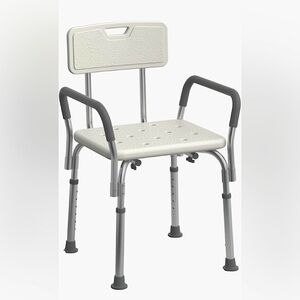 Bath chair with back and arms WHITE
